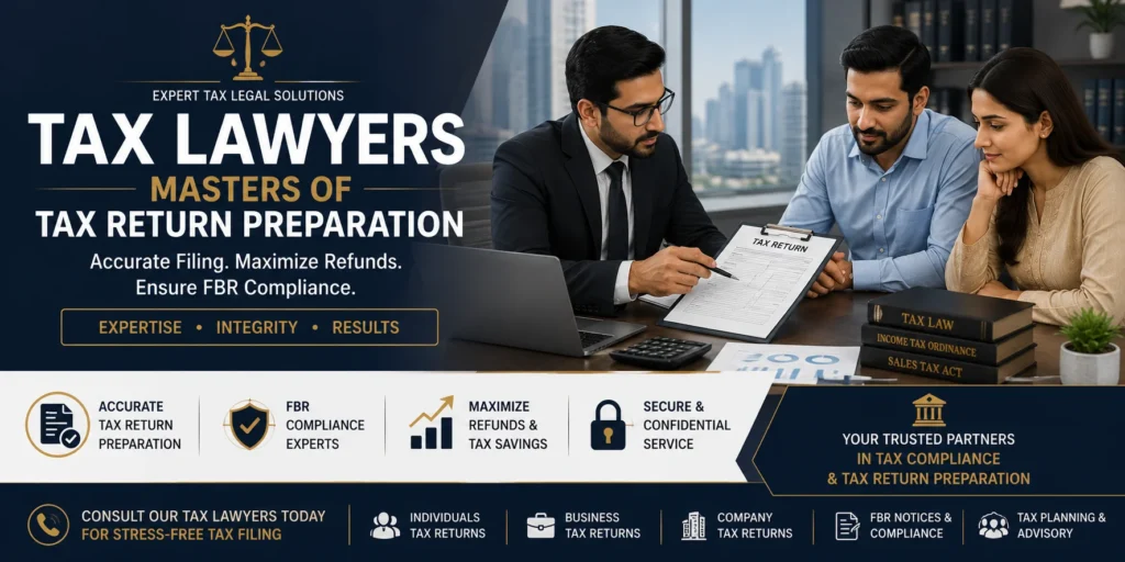 Income tax return filing in Karachi with tax lawyers for FBR compliance and tax planning