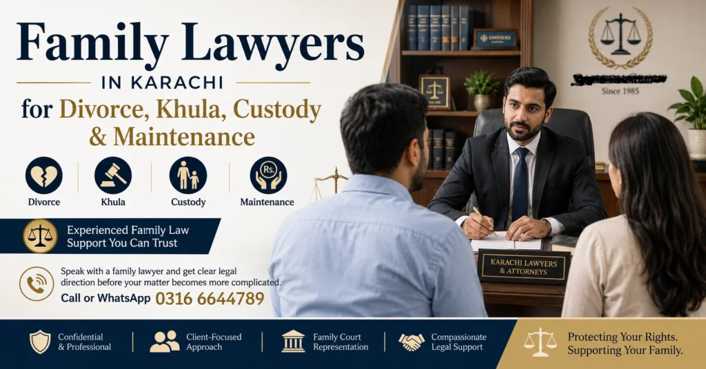 Experienced Family Lawyers in Karachi for Divorce, Khula, Child Custody and Maintenance Cases