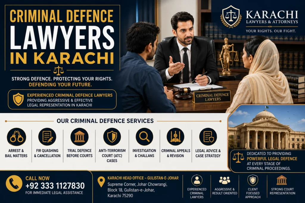 Criminal lawyer providing court representation and trial defence in Karachi