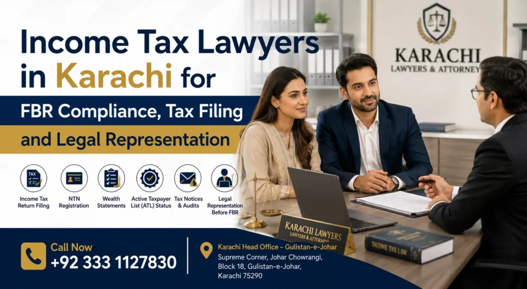 Karachi income tax lawyer consulting a couple about tax filing and FBR compliance
