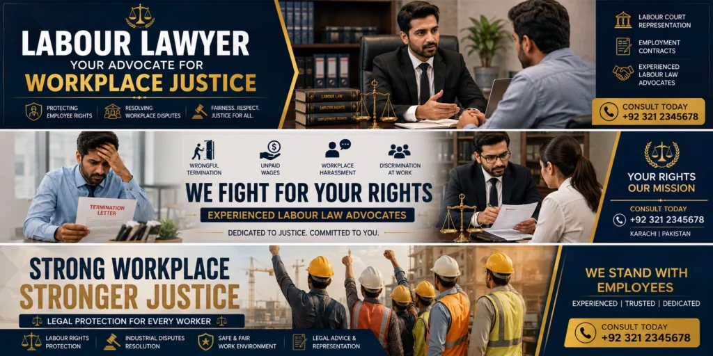 Labour lawyer advising employee on workplace rights in Karachi